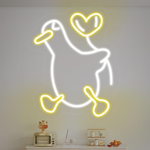 Ente Neon Schild, LED Gelb Duck Balloon Neon Sign für Wand Deko, Dimmbare Tier Neonlichter USB Power für Schlafzimmer Wohnzimmer Kinderzimmer Spielzimmer Home Party Ente Neon Schild, LED Gelb Duck Balloon Neon Sign für Wand Deko, Dimmbare Tier Neonlichter USB Power für Schlafzimmer Wohnzimmer Kinderzimmer Spielzimmer Home Party von FANSIR
