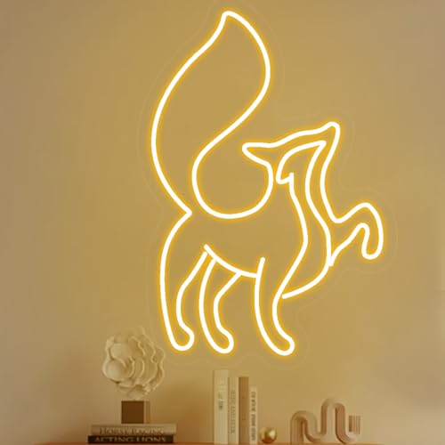 Fuchs Neon Schild, LED Gelb Fox Neon Sign für Wand Deko, Dimmbare Tiere Neonlichter USB Power für Schlafzimmer Wohnzimmer Männ Höhle Spielzimmer Home Party Fuchs Neon Schild, LED Gelb Fox Neon Sign für Wand Deko, Dimmbare Tiere Neonlichter USB Power für Schlafzimmer Wohnzimmer Männ Höhle Spielzimmer Home Party von FANSIR