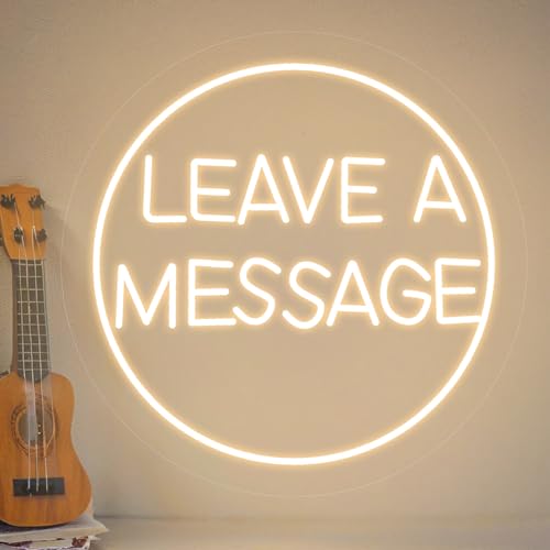 Leave a Message Neon Schild, LED Warmweiß Neon Sign für Wand Deko, Dimmbare Brief Neonlichter USB Power für Home Business Shop Bar Pub Club Store Salon Hochzeits Party Decor von FANSIR