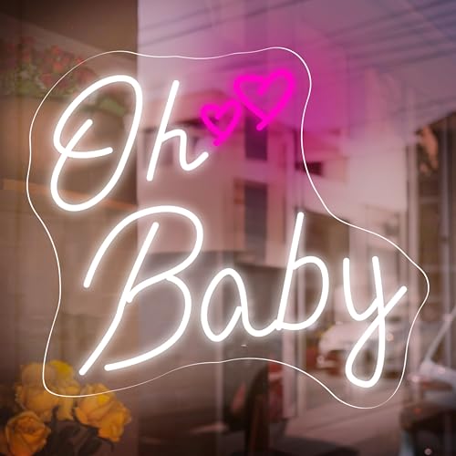 Oh Baby Neon Schild, LED Weiße Neon Sign für Wand Deko, Dimmbare Brief Neonlichter USB Power für Schlafzimmer Wohnzimmer Home Bar Zimmers Hochzeit Geburtstag Party Oh Baby Neon Schild, LED Weiße Neon Sign für Wand Deko, Dimmbare Brief Neonlichter USB Power für Schlafzimmer Wohnzimmer Home Bar Zimmers Hochzeit Geburtstag Party von FANSIR