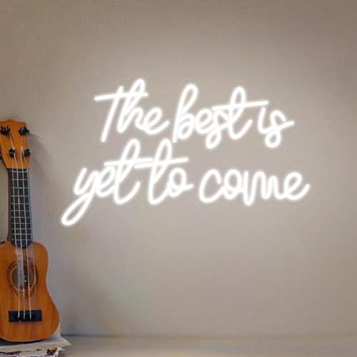 The Best Is Yet To Come Neon Schild, LED Weiß Neon Sign für Wand Deko, Dimmbare Brief Neonlichter USB Power für Schlafzimmer Wohnzimmer Home Bar Hochzeit Geburtstags Party Kinderzimmer The Best Is Yet To Come Neon Schild, LED Weiß Neon Sign für Wand Deko, Dimmbare Brief Neonlichter USB Power für Schlafzimmer Wohnzimmer Home Bar Hochzeit Geburtstags Party Kinderzimmer von FANSIR