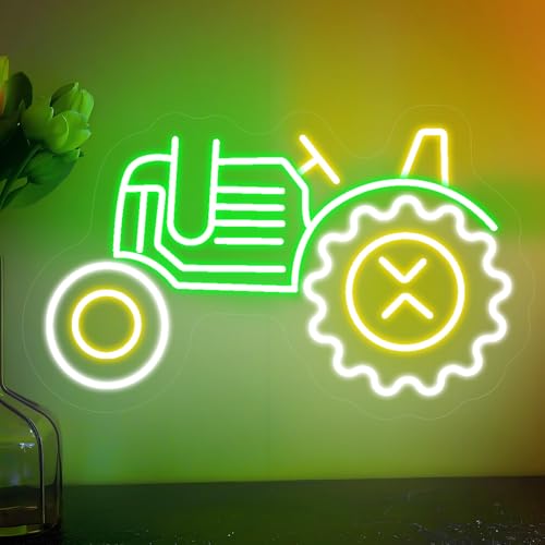 Traktor Neon Schild, LED Grüne Gelbe Traktor Neon Sign für Wand Deko, Dimmbare Neonlichter USB Power für Bedroom Pub Home Bar Room Club Party Schlafzimmer Wohnzimmer Traktor Neon Schild, LED Grüne Gelbe Traktor Neon Sign für Wand Deko, Dimmbare Neonlichter USB Power für Bedroom Pub Home Bar Room Club Party Schlafzimmer Wohnzimmer von FANSIR