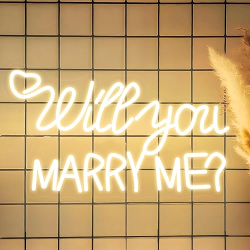 Willst du Mich Heiraten Neon Schild, LED Warm Weißer Marry Me Hochzeits Neon Sign für Wand Deko, Dimmbare Neonlichter USB Power für Haus Hochzeit Vorschlag Engagement für Mädchen Frauen Geschenk Willst du Mich Heiraten Neon Schild, LED Warm Weißer Marry Me Hochzeits Neon Sign für Wand Deko, Dimmbare Neonlichter USB Power für Haus Hochzeit Vorschlag Engagement für Mädchen Frauen Geschenk von FANSIR