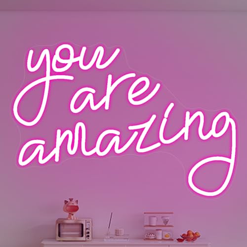 You Are Amazing Neon Schild, LED Rosa Neon Sign für Wand Deko, Dimmbare Brief Neonlichter USB Power für Bedroom Pub Club Bar Schlafzimmer Wohnzimmer Zimmers Home Party You Are Amazing Neon Schild, LED Rosa Neon Sign für Wand Deko, Dimmbare Brief Neonlichter USB Power für Bedroom Pub Club Bar Schlafzimmer Wohnzimmer Zimmers Home Party von FANSIR