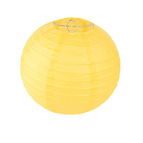 FANSU 10 Stück Papierlaterne Deko, Papierlaternen Set Papier Laterne Rund Hängende Papierlaternen Papier Laternen Feier für Dekorative Hochzeit Geburtstag Garten (Gelb,40cm) von FANSU