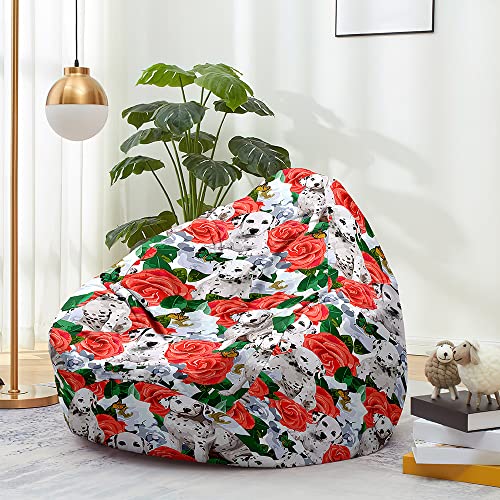 FANSU 3D Hund Sitzsack Waschbar Sitzsack Ohne Füllung Sitzsäcke für Kinder Erwachsene Sitzsack Outdoor Indoor Stofftier Aufbewahrung mit Reißverschlus (90x110cm,Rose) von FANSU