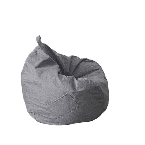 FANSU Baumwolle-Hanf Sitzsack Waschbar Sitzsack Ohne Füllung, Sitzsäcke für Kinder Erwachsene Sitzsack Outdoor Indoor Stofftier Aufbewahrung mit Reißverschlus (70x80cm,Dunkelgrau) von FANSU