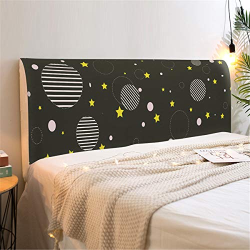 FANSU Bett Kopfteil Bezug Hussen, Drucken Staubdicht Bettkopfteil Hussen Elastische Dehnbare All-Inclusive Staubdichte Abdeckung für Schlafzimmer Bett Dekor (Sterne,220cm) von FANSU