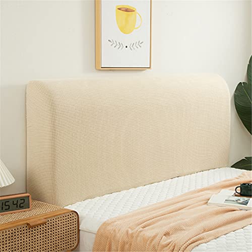 FANSU Bett Kopfteil Bezug Hussen, Polarfleece Staubdicht Bettkopfteil Hussen Elastische Dehnbare All-Inclusive Staubdichte Abdeckung für Schlafzimmer Bett Dekor (Beige,180cm) von FANSU