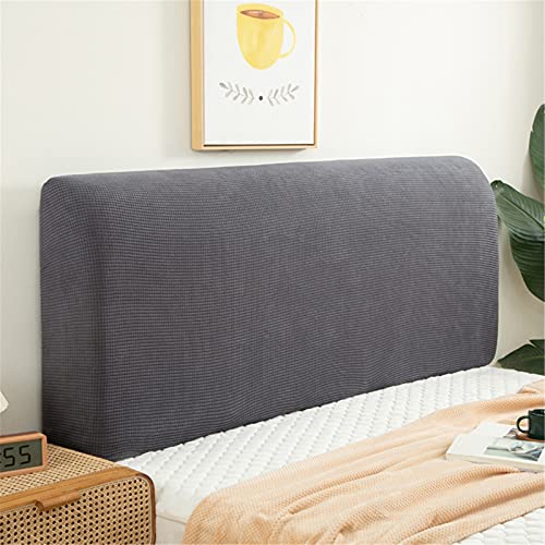 FANSU Bett Kopfteil Bezug Hussen, Polarfleece Staubdicht Bettkopfteil Hussen Elastische Dehnbare All-Inclusive Staubdichte Abdeckung für Schlafzimmer Bett Dekor (Dunkelgrau,220cm) von FANSU