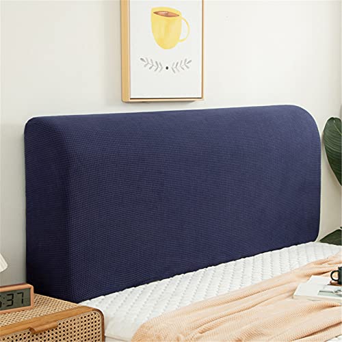FANSU Bett Kopfteil Bezug Hussen, Polarfleece Staubdicht Bettkopfteil Hussen Elastische Dehnbare All-Inclusive Staubdichte Abdeckung für Schlafzimmer Bett Dekor (Navy blau,120cm) von FANSU