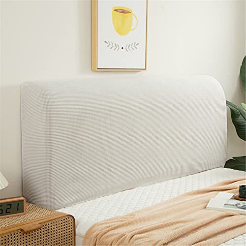 FANSU Bett Kopfteil Bezug Hussen, Polarfleece Staubdicht Bettkopfteil Hussen Elastische Dehnbare All-Inclusive Staubdichte Abdeckung für Schlafzimmer Bett Dekor (Weiß,200cm) von FANSU
