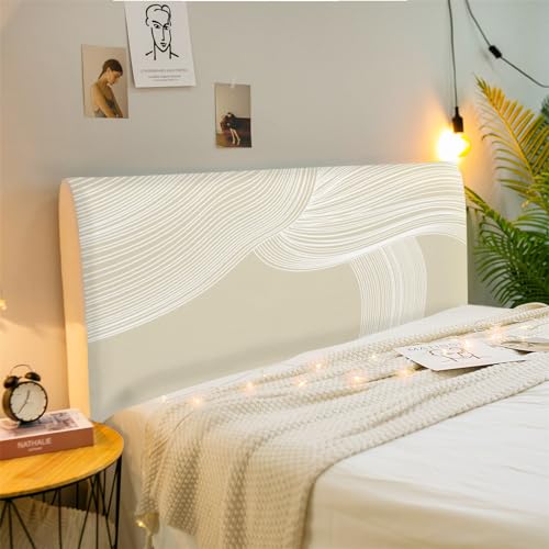 FANSU Bettkopfteil Hussen Bett Kopfteil Bezug Hussen Elastische Beige Nordic Staubdicht Schutzhülle Waschbar Staubdichte Abdeckung Schlafzimmer Kopfteil Schlafzimmer Dekor (Abstrakt,180cm) von FANSU