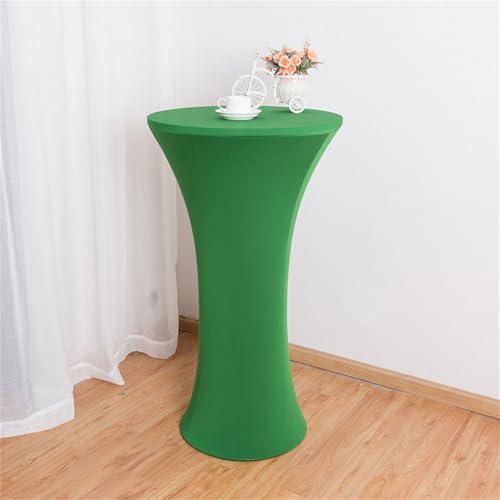FANSU Cocktail Stretch Tischdecken, Cocktail Party Tischdecke Elegant Stretch Stehtisch Husse für Bistrotisch, Rund Stehtischhusse Waschbar für Dekoration Hochzeit Bar (Dunkelgrün A,70x110cm) von FANSU