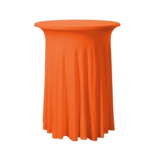 FANSU Cocktail Tischdecke,Tischdecke mit Rock Spandex Tischrock Stehtischhussen Elegant Stretch Stehtisch Husse für Bistrotisch, Cocktail Party Tischdecke für Hochzeit Bar (Orange B,80x110cm) von FANSU