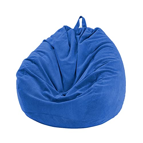 FANSU Einfarbig Sitzsack Waschbar Sitzsack Ohne Füllung Sitzsäcke für Kinder Erwachsene Sitzsack Outdoor Indoor Stofftier Aufbewahrung mit Reißverschlus (100x120cm,Eisblau) von FANSU