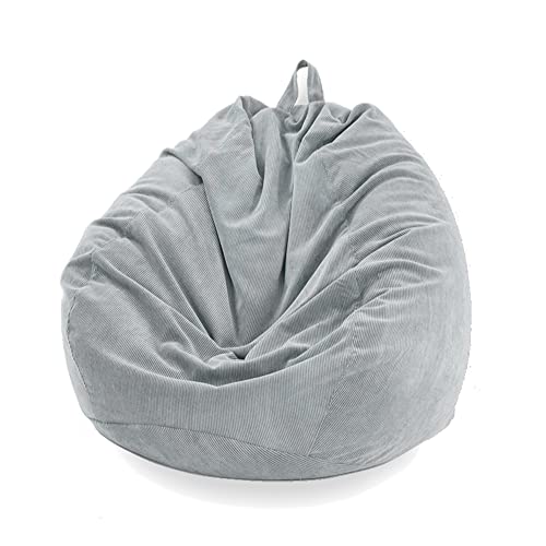 FANSU Einfarbig Sitzsack Waschbar Sitzsack Ohne Füllung Sitzsäcke für Kinder Erwachsene Sitzsack Outdoor Indoor Stofftier Aufbewahrung mit Reißverschlus (100x120cm,Flach grau) von FANSU