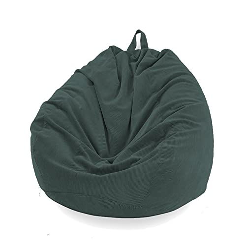 FANSU Einfarbig Sitzsack Waschbar Sitzsack Ohne Füllung Sitzsäcke für Kinder Erwachsene Sitzsack Outdoor Indoor Stofftier Aufbewahrung mit Reißverschlus (85x110cm,Dunkelgrün) von FANSU