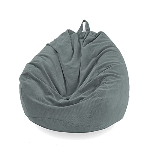 FANSU Einfarbig Sitzsack Waschbar Sitzsack Ohne Füllung Sitzsäcke für Kinder Erwachsene Sitzsack Outdoor Indoor Stofftier Aufbewahrung mit Reißverschlus (85x110cm,Tief grau) von FANSU