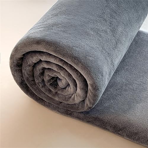 FANSU Flanell Decke Kuscheldecke Fleecedecke, Einfarbig Verdicken Weiche Warm im Winter Flauschig Wohndecke Microfaser Decke als Wohnzimmerdecke, Sofaüberwurf, Bettüberwurf (100x120cm,Dunkelgrau) von FANSU