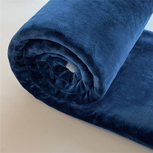 FANSU Flanell Decke Kuscheldecke Fleecedecke, Einfarbig Verdicken Weiche Warm im Winter Flauschig Wohndecke Microfaser Decke als Wohnzimmerdecke, Sofaüberwurf, Bettüberwurf (100x120cm,Navy Blau) von FANSU