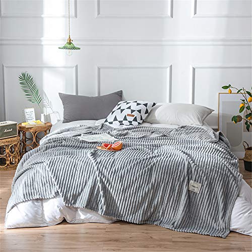 FANSU Flanell Plüsch Decke, Extra Weiche Winter Warme Luxuriös Kuscheldecke Microfaser Flauschige Falten-beständig Wohndecke Sofadecke oder Bettüberwurf (grau,200x230cm) von FANSU