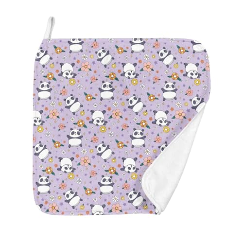 FANSU Geschirrtücher Küchenhandtuch 2 Stück, Panda Muster Geschirrtuch Saugfähig Küchentücher Fusselfrei Trockentücher Weiche Küchenhandtücher Küchentuch (30x30cm,Floral) von FANSU