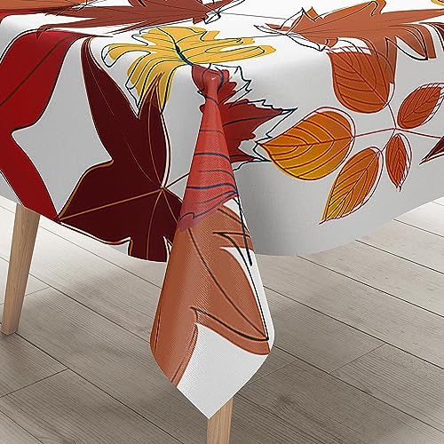 FANSU Herbst Tischdecke Tischwäsche, 3D Ahornblatt Rechteckige Abwaschbar Tischtuch Draussen Küchentischabdeckung für Garten Küche Outdoor Dekoration (100x140cm,Blatt) von FANSU