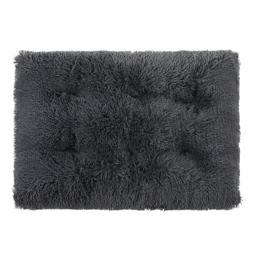 FANSU Hundebett Waschbar Katzenbett Flauschig Hundebetten Weiche Beruhigende Haustierbett Abnehmbar und Waschbar für Kleine Mittlere oder große Hunde (M-65X50CM,Dunkelgrau) von FANSU