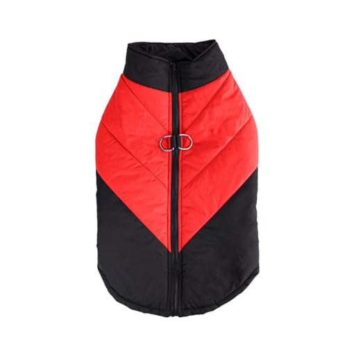 FANSU Hundemantel Winter Wasserdicht, Warme Hundejacke Wasserdicht Herbst Haustier Jacken Mit Reflektierend für Kleine Hunde Mittlere & Große Hunde (XL,Rot) von FANSU