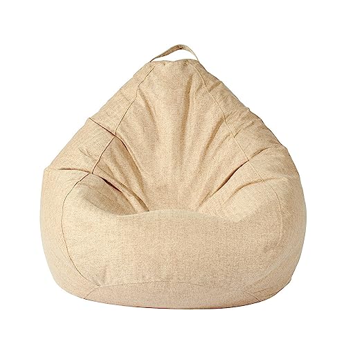 FANSU Klassische Farben Sitzsack Waschbar Sitzsack Ohne Füllung Sitzsäcke für Kinder Erwachsene Sitzsack Outdoor Indoor Stofftier Aufbewahrung mit Reißverschlus (100x120cm,Beige) von FANSU