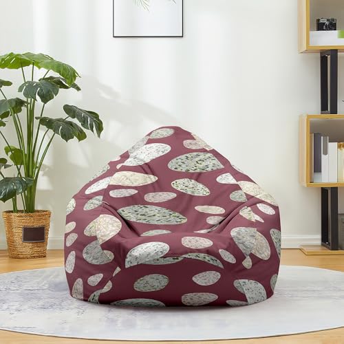 FANSU Kopfsteinpflaster-Druck Sitzsack, Sitzsack Ohne Füllung Waschbar Sitzbeutelabdeckung, Textile Aufbewahrung für Kinder Erwachsene (Lila,100x120cm) von FANSU