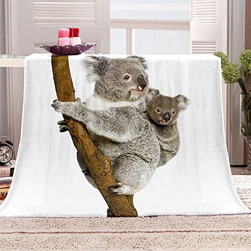 FANSU Kuscheldecke Flauschig Flanell Decke, 3D Drucken Microfaser Weich Warm Plüsch Fleecedecke Sofadecke Couchdecke Wohndecke Bettdecke Tagesdecke (Koala,150x200cm) von FANSU