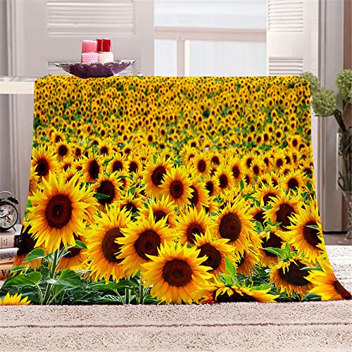 FANSU Kuscheldecke Flauschig Flanell Decke, 3D Drucken Microfaser Weich Warm Plüsch Fleecedecke Sofadecke Couchdecke Wohndecke Bettdecke Tagesdecke (Sonnenblume 6,180x200cm) von FANSU