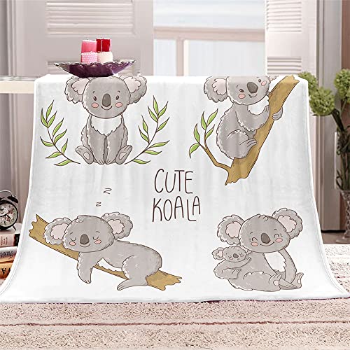 FANSU Kuscheldecke Flauschig Flanell Decke, Drucken 3D Microfaser Weich Warm Plüsch Fleecedecke Sofadecke Couchdecke Wohndecke Bettdecke Tagesdecke (Koala,180x200cm) von FANSU