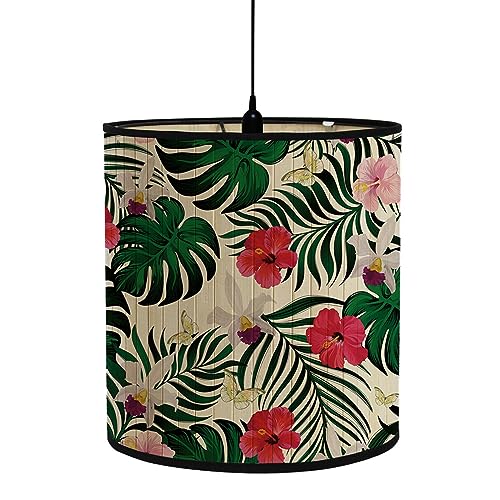 FANSU Lampenschirm fuir Tischlampe, Blumen Druck Lampenschirm Hängelampe Lampenabdeckung für Stehlampe Tischlampe Deckenleuchte Wohnzimmer Moderner Deko (Schmetterling,30x30x30cm) von FANSU