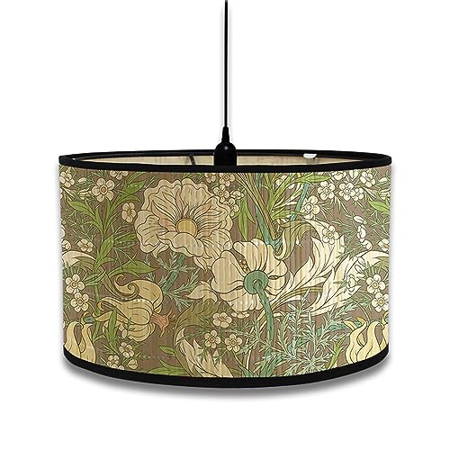 FANSU Lampenschirm fuir Tischlampe, Grüne Pflanzen Lampenschirm Hängelampe Lampenabdeckung für Stehlampe Tischlampe Deckenleuchte Wohnzimmer Moderner Deko (Grün) von FANSU