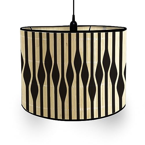 FANSU Lampenschirm fuir Tischlampe,Lampenschirm Hängelampe Lampenabdeckung für E27 Stehlampe Tischlampe Deckenleuchte Wohnzimmer Moderner Deko (Vertikale Streifen,30x20cm) von FANSU