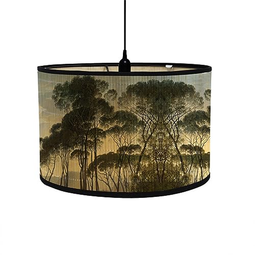 FANSU Lampenschirm fuir Tischlampe,Lampenschirm Hängelampe Lampenabdeckung für Stehlampe Tischlampe Deckenleuchte Wohnzimmer Moderner Deko (20x30cm,Wald) von FANSU