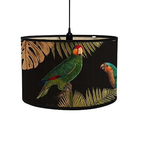 FANSU Lampenschirm fuir Tischlampe,Lampenschirm Hängelampe Lampenabdeckung für Stehlampe Tischlampe Deckenleuchte Wohnzimmer Moderner Deko (grüner Papagei,30x20cm) von FANSU