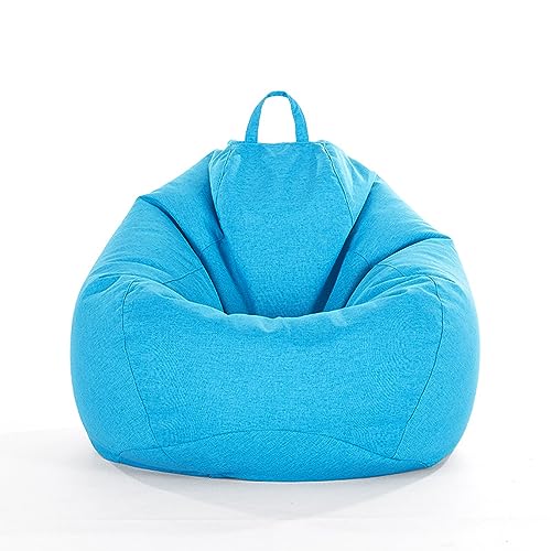 FANSU Leinen Unifarben Farben Sitzsack Waschbar Sitzsack Ohne Füllung Sitzsäcke für Kinder Erwachsene Sitzsack Outdoor Indoor Stofftier Aufbewahrung mit Reißverschlus (XXL,Himmelblau) von FANSU