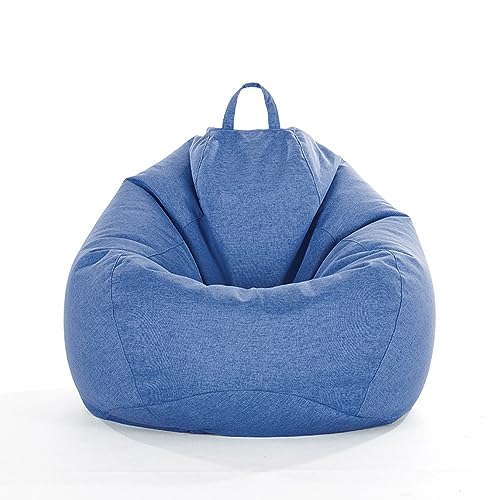 FANSU Leinen Unifarben Farben Sitzsack Waschbar Sitzsack Ohne Füllung Sitzsäcke für Kinder Erwachsene Sitzsack Outdoor Indoor Stofftier Aufbewahrung mit Reißverschlus (XXXL,Dunkelblau) von FANSU