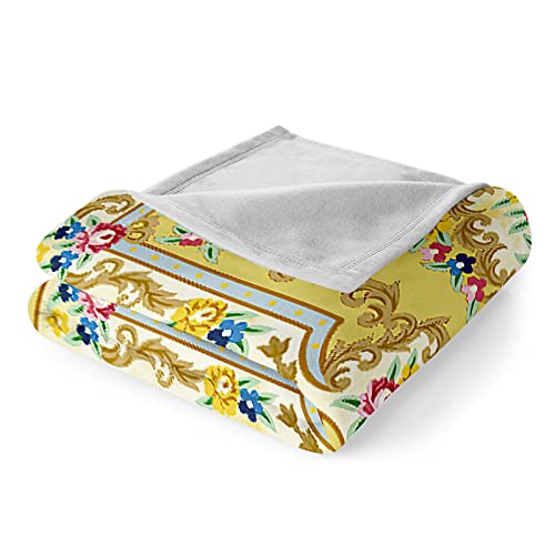 FANSU Mandala Kuscheldecke Flauschig Flanell Decke, Microfaser Weich Warm Plüsch Fleecedecke Sofadecke Couchdecke Wohndecke Bettdecke Tagesdecke (Gelb,130x150cm) von FANSU