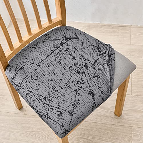FANSU Nordic Stuhlbezug Sitzfläche 1/2/4/6er Set, Stretch Esszimmerstuhl Sitzbezüge Stuhl Sitzbezüge Abnehmbar Sitzschutzbezug Sitzkissen Hussen für Bürostühle, Bar (Graue Graffiti,4er Set) von FANSU