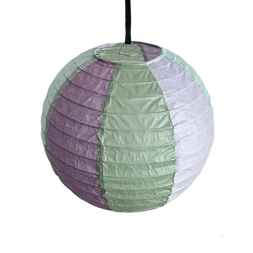 FANSU Papierlaterne Deko, Colorblock Stil Papierlaternen Set Papier Laterne Rund 10 Stück Hängend Papier Laternen Papierlampion Partydekorationen für Geburtstag Babyparty (Salbeigrün,30cm) von FANSU