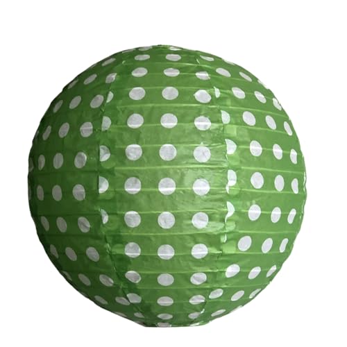 FANSU Papierlaterne Deko, Polka Dot Papierlaternen Set Papier Laterne Rund 10 Stück Hängend Papier Laternen Papierlampion Partydekorationen für Hochzeit Geburtstag Babyparty (Grün,30cm) von FANSU