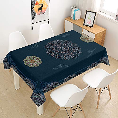 FANSU Rechteck Tischdecke Polyester,Wasserdicht Tischwäsche Mandala Stil Pflegeleicht Abwaschbar Tischtuch-Viele Größe Farbe Wählbar (Boho,100x140cm) von FANSU