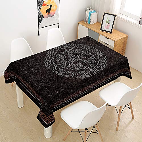 FANSU Rechteck Tischdecke Polyester,Wasserdicht Tischwäsche Mandala Stil Pflegeleicht Abwaschbar Tischtuch-Viele Größe Farbe Wählbar (Retro,140x200cm) von FANSU