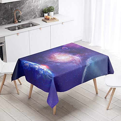FANSU Rechteck Tischdecke Polyester 3D Starry Sky Stil,Wasserdicht Tischwäsche Pflegeleicht Abwaschbar Tischtuch-Viele Größe Farbe Wählbar (100x140cm,Strudel) von FANSU