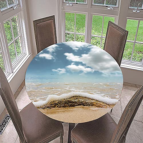FANSU Runde Tischdecke Garten Abwaschbar, 3D Motiv Serie Polyester Fleckschutz Tischdecken Größe Wählbar für Gartentisch, Outdoor in Kiche, Haushalt & Wohnen (Meeresblase,Durchmesser 120cm) von FANSU